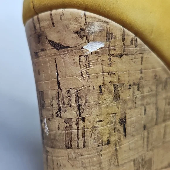 Cole Haan Yellow Wedge Espadrilles With Wooden Heel Size 10